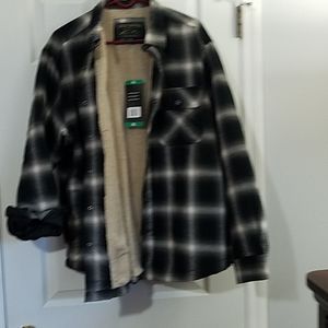 Mens Sherpa lined jacket/shirt with deep pockets,